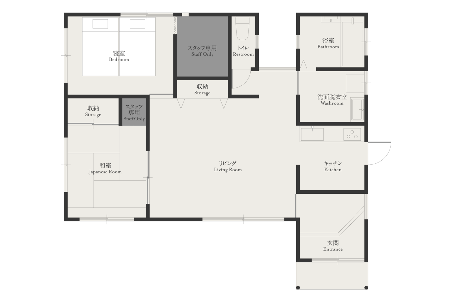安曇野穂高の一棟貸し温泉宿 間取り